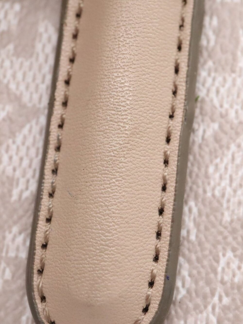 DKNY Tan / Cream Monogram Logo Satchel Tote Gold Hardware Shoulder Bag - Picture 5 of 16